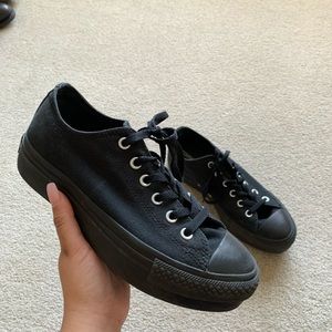 women’s black platform converse